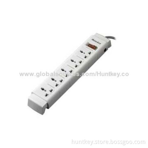 Universal power strip with Five-outlet socket and night light indicator
